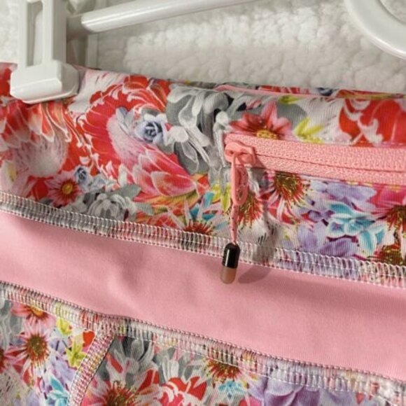 Lululemon Leggings Size 4 Pink Flowabunga Run Inspire Floral Print Cropped - Picture 5 of 10